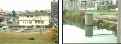 柴島取水場と取水塔の写真