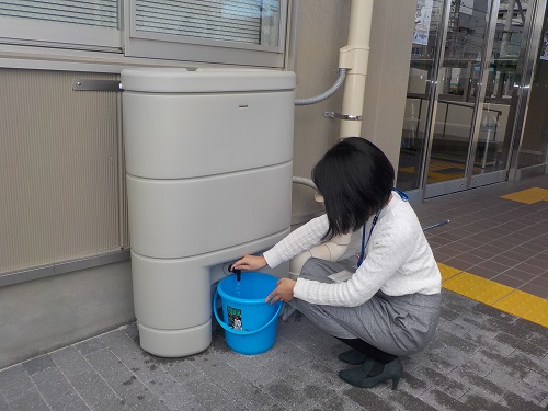 武庫地域振興センターの雨水貯留タンク設置写真