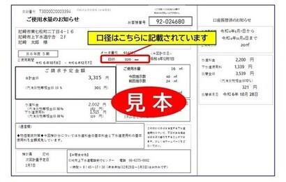 ご使用水量のお知らせ見本